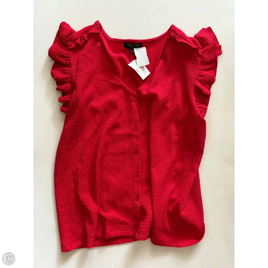 Top Short Sleeve By Absolutely Famous In Red, Size: Xl