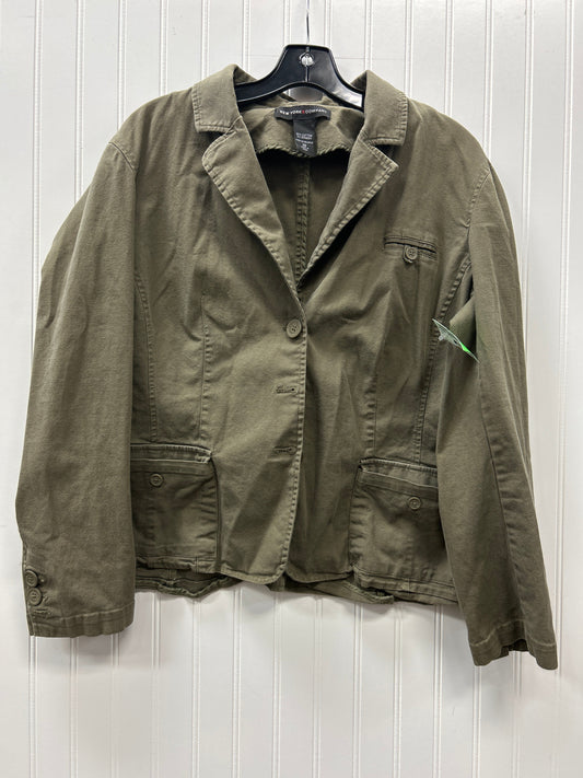Jacket Denim By New York And Co In Green Denim, Size:18