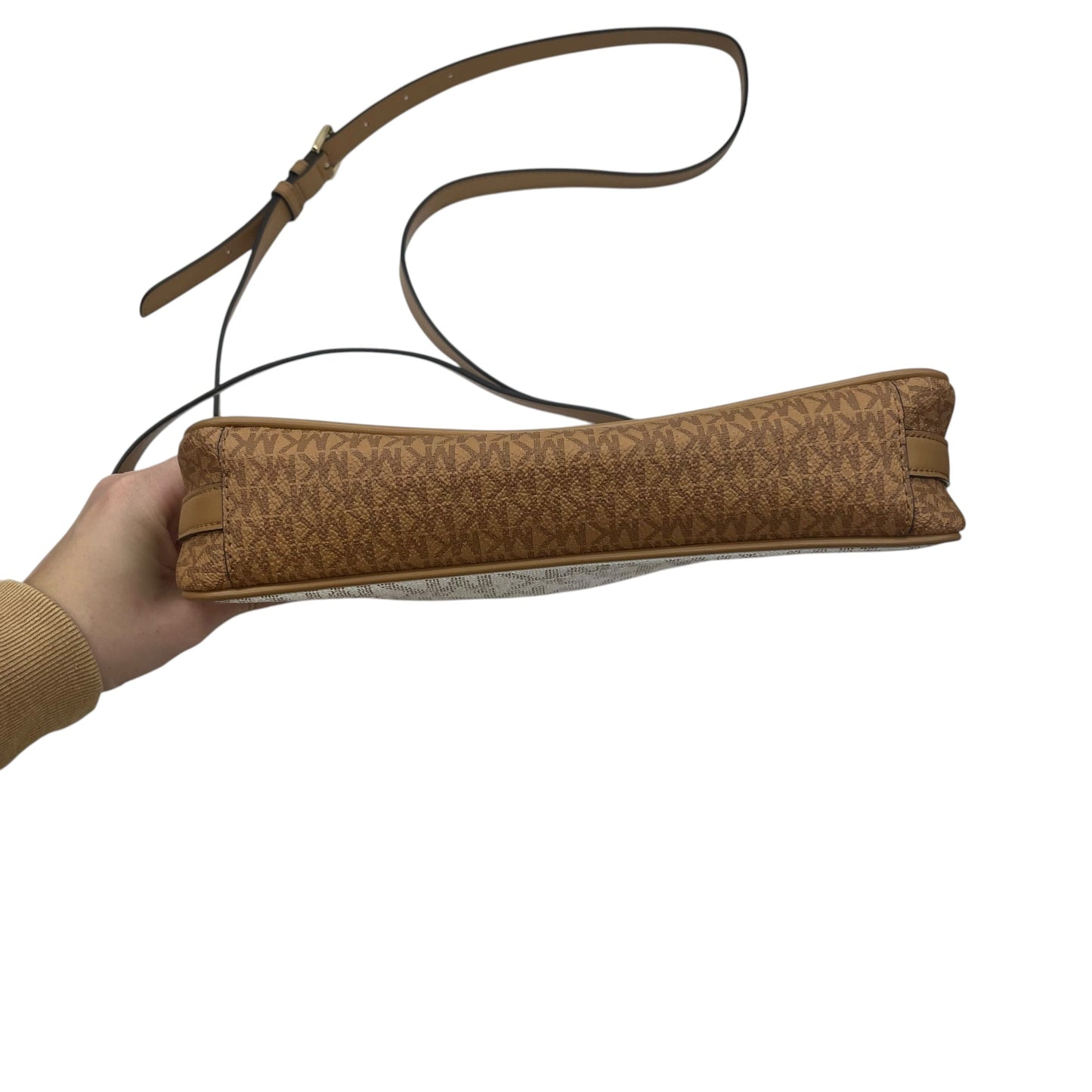 Crossbody Designer By Michael Kors In Cream & Tan, Size:Medium