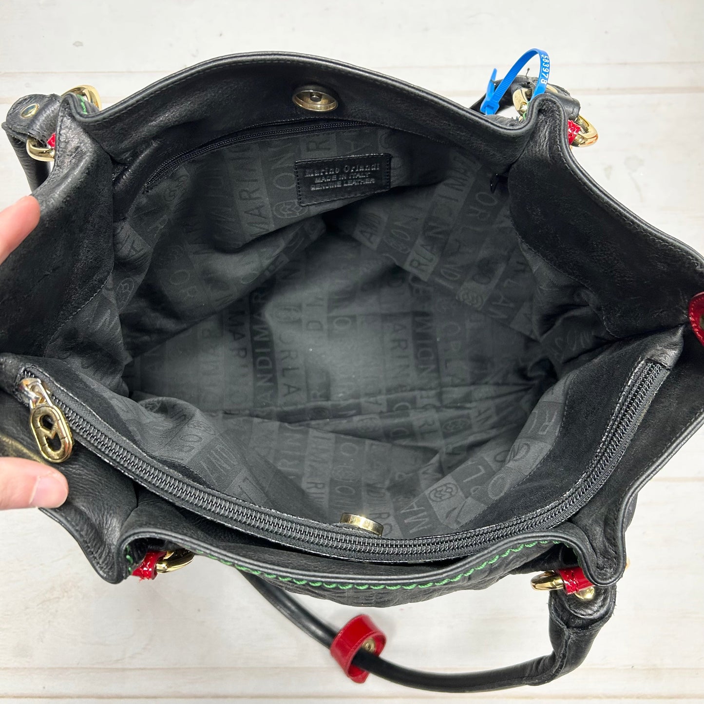 Handbag Leather By Marino Orlandi, Size: Medium