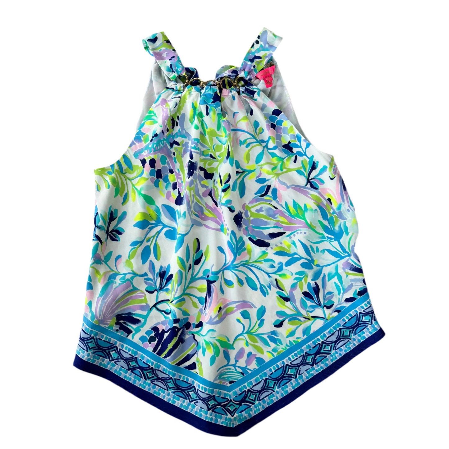 Top Sleeveless Designer By Lilly Pulitzer In Blue & Green, Size: Xs
