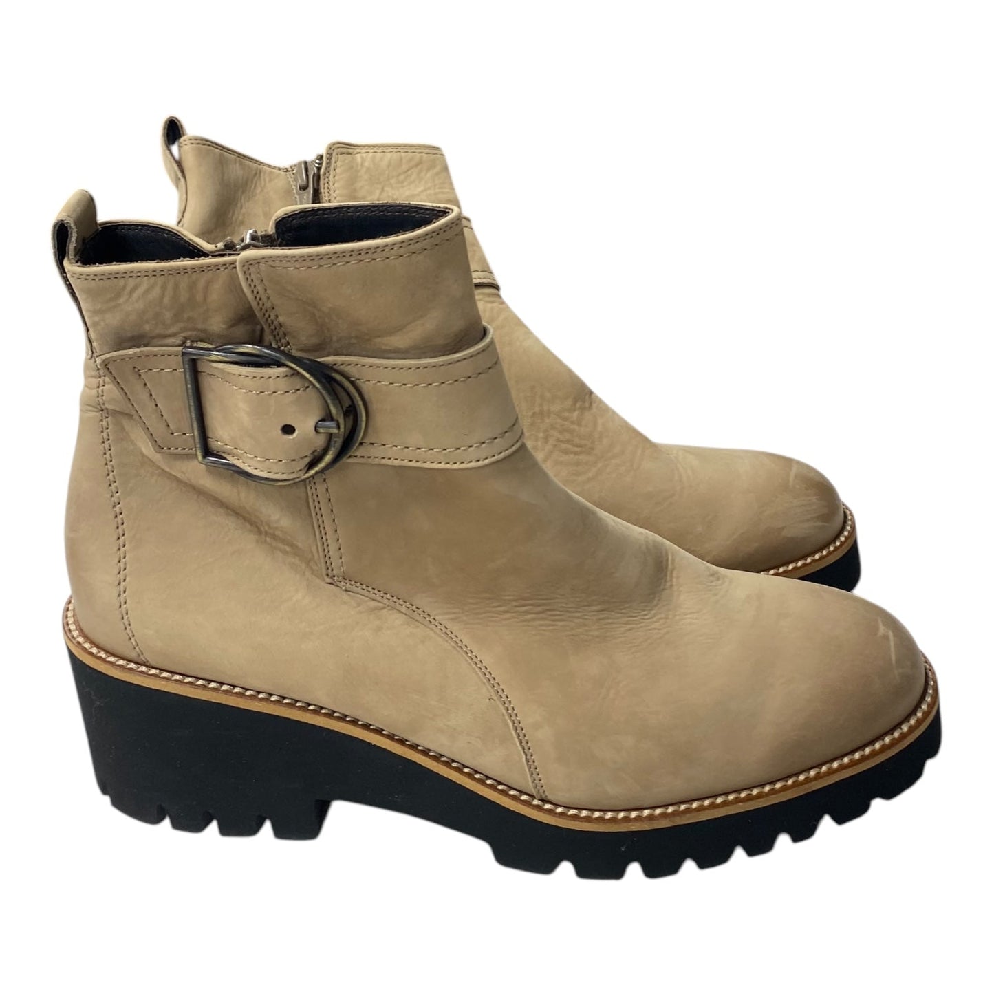 Boots Ankle Heels By Paul Green In Tan, Size:7