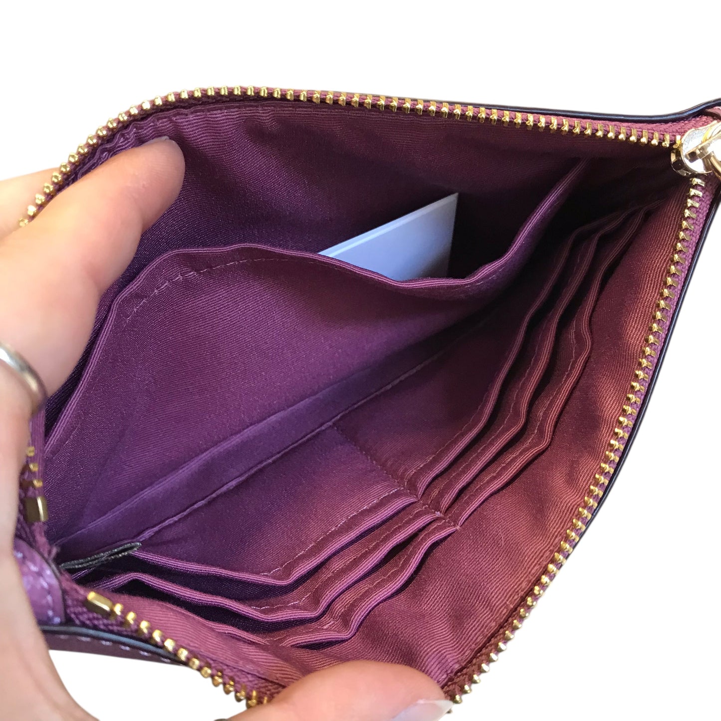 Wristlet Designer By Coach In Purple, Size:Large