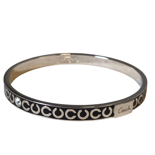 Bracelet Designer By Coach In Black & Silver