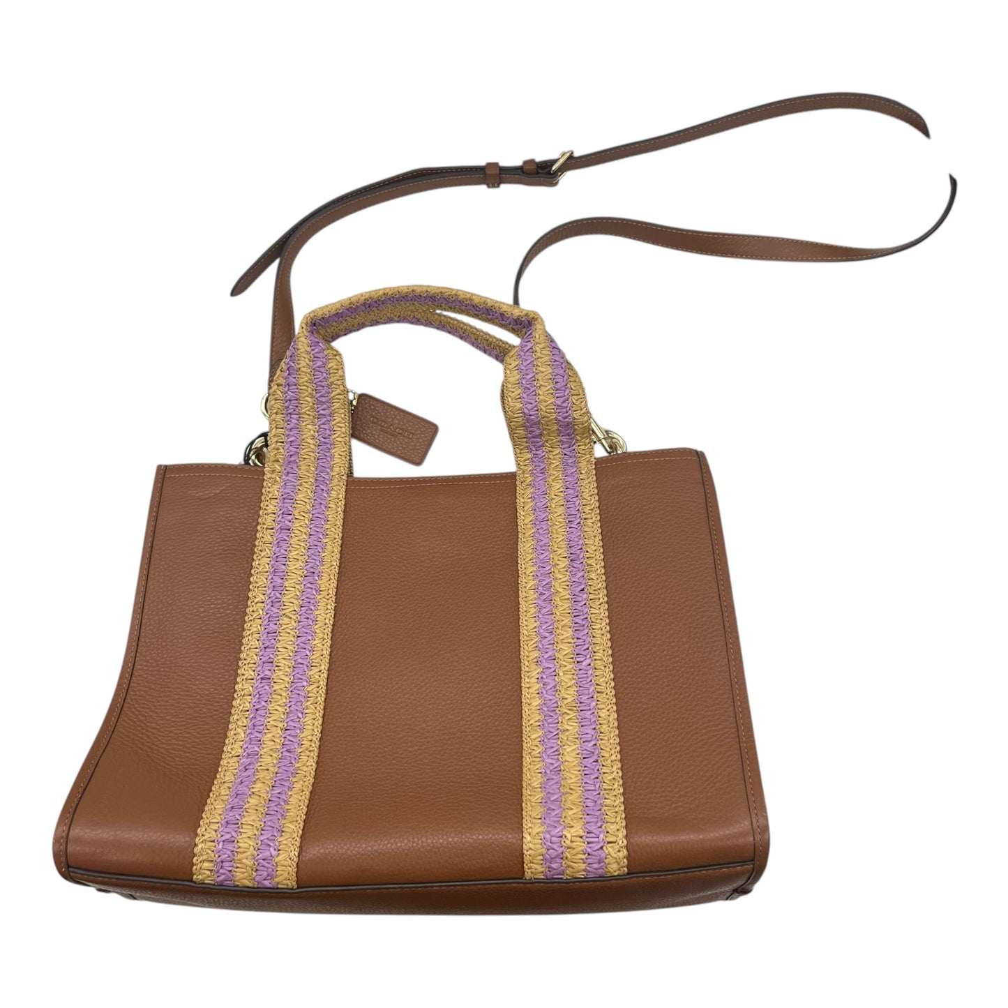 Handbag Designer By Coach In Brown & Purple, Size:Medium