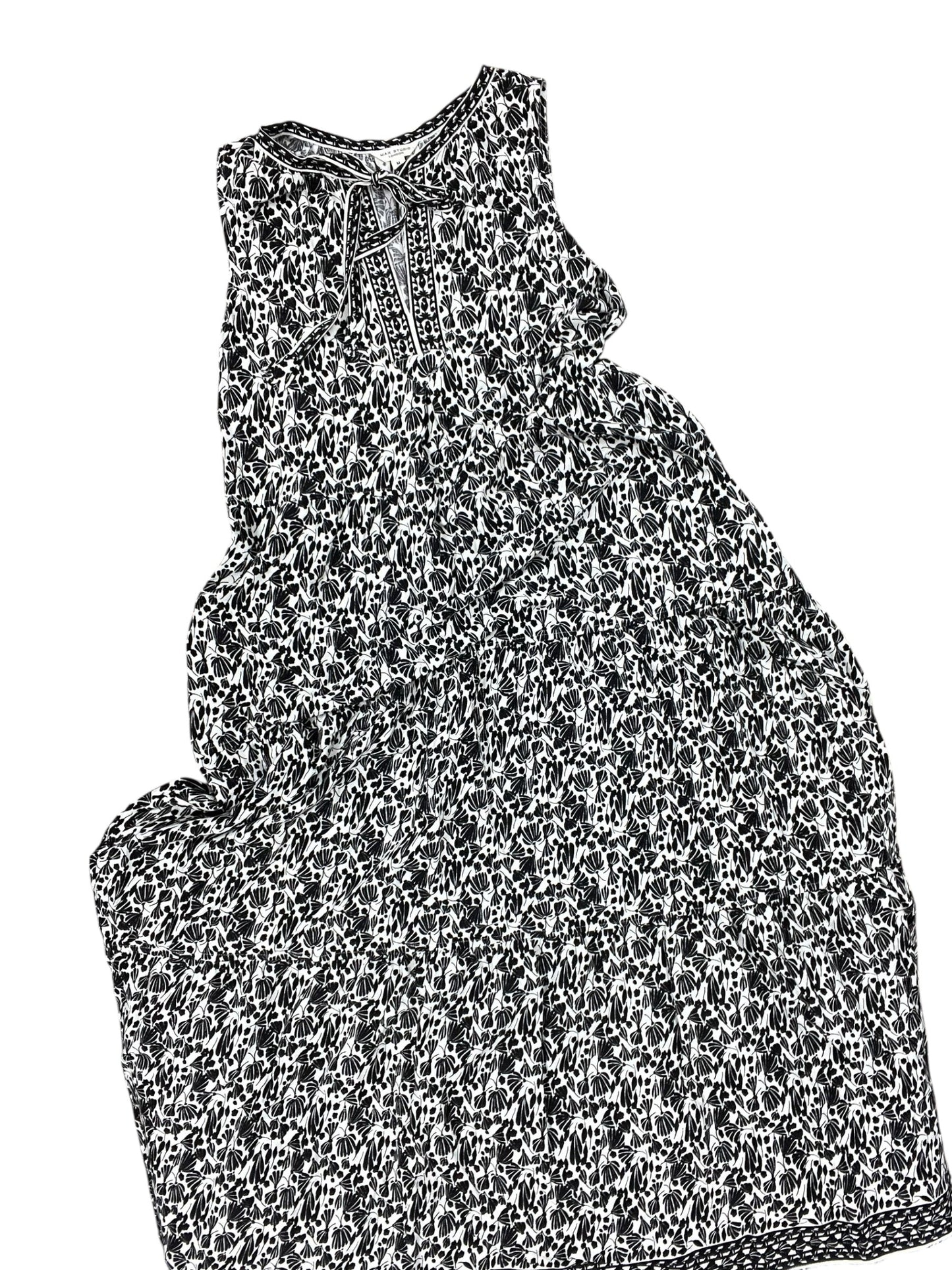 Dress Casual Maxi By Max Studio In Black & Cream, Size:M