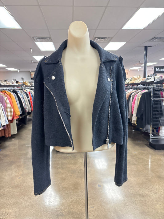 Jacket Moto By Zara In Blue, Size:S