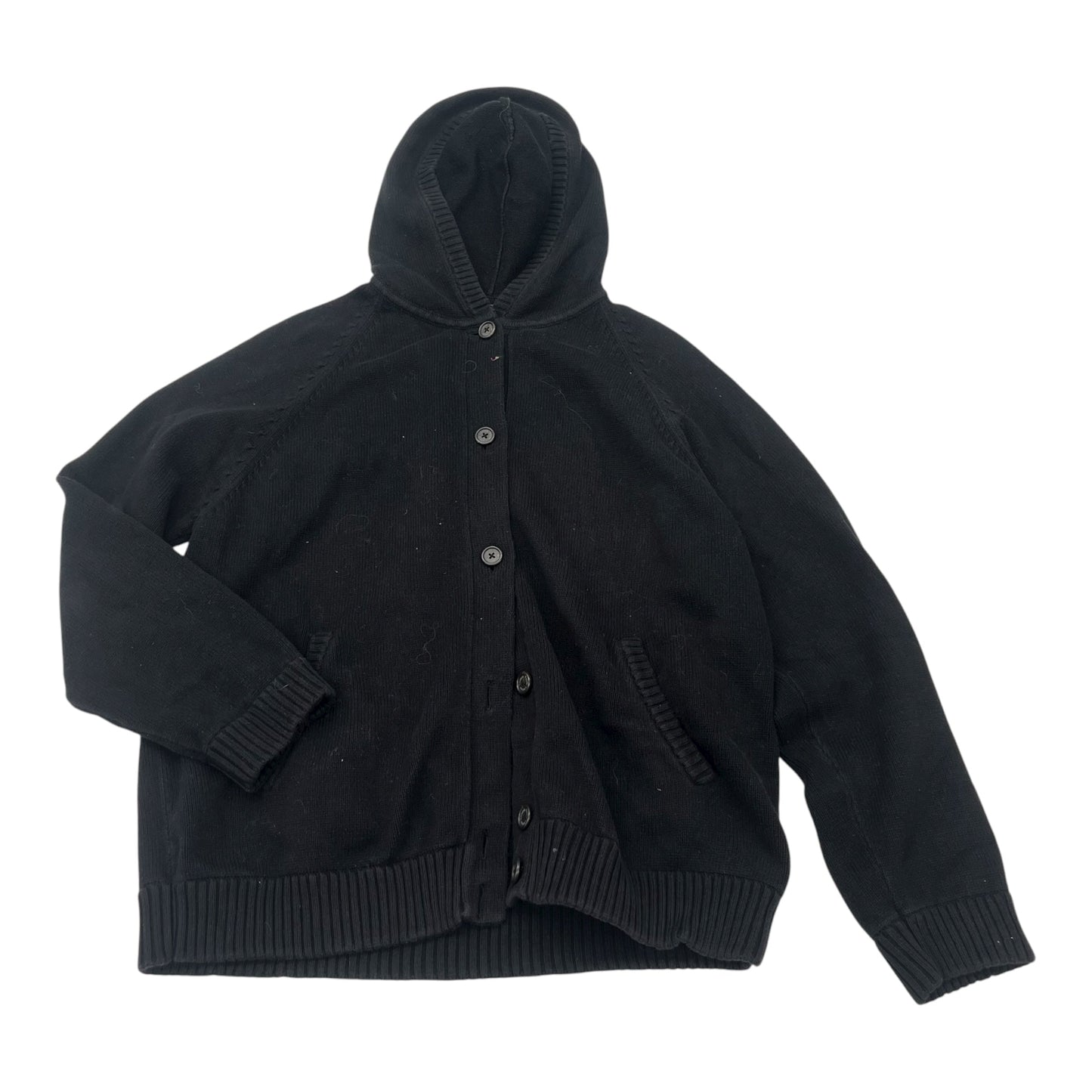 Sweater Cardigan By Lauren By Ralph Lauren In Black, Size:Xl