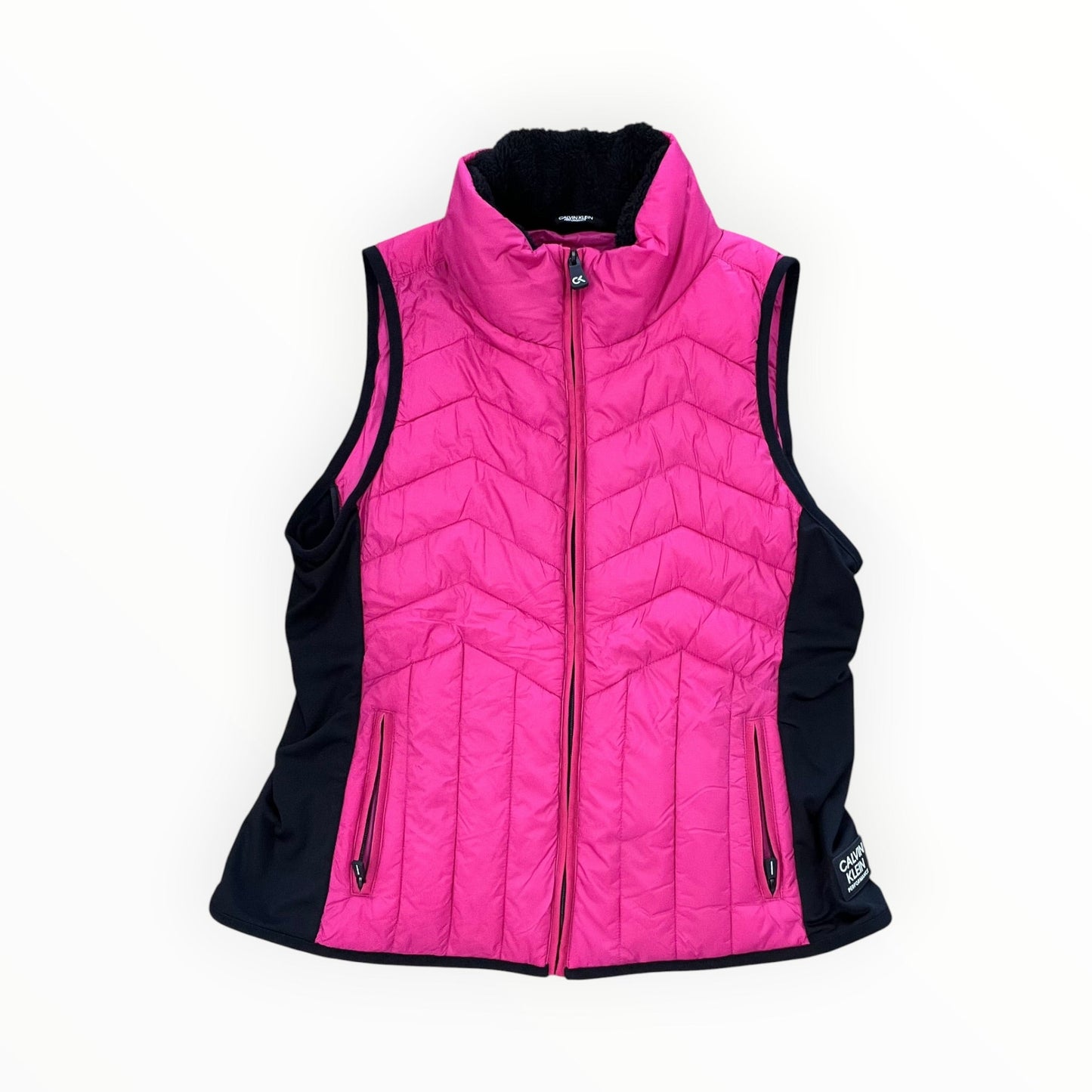 Vest Puffer & Quilted By Calvin Klein In Pink, Size:Xl