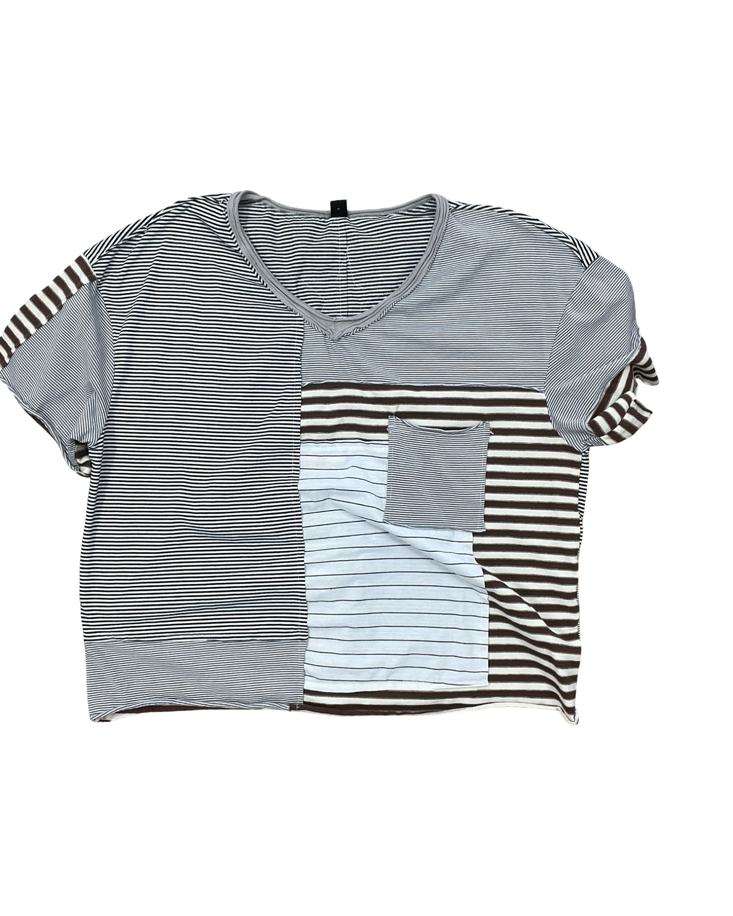 Top Ss By Shein In Grey & White, Size:Xl