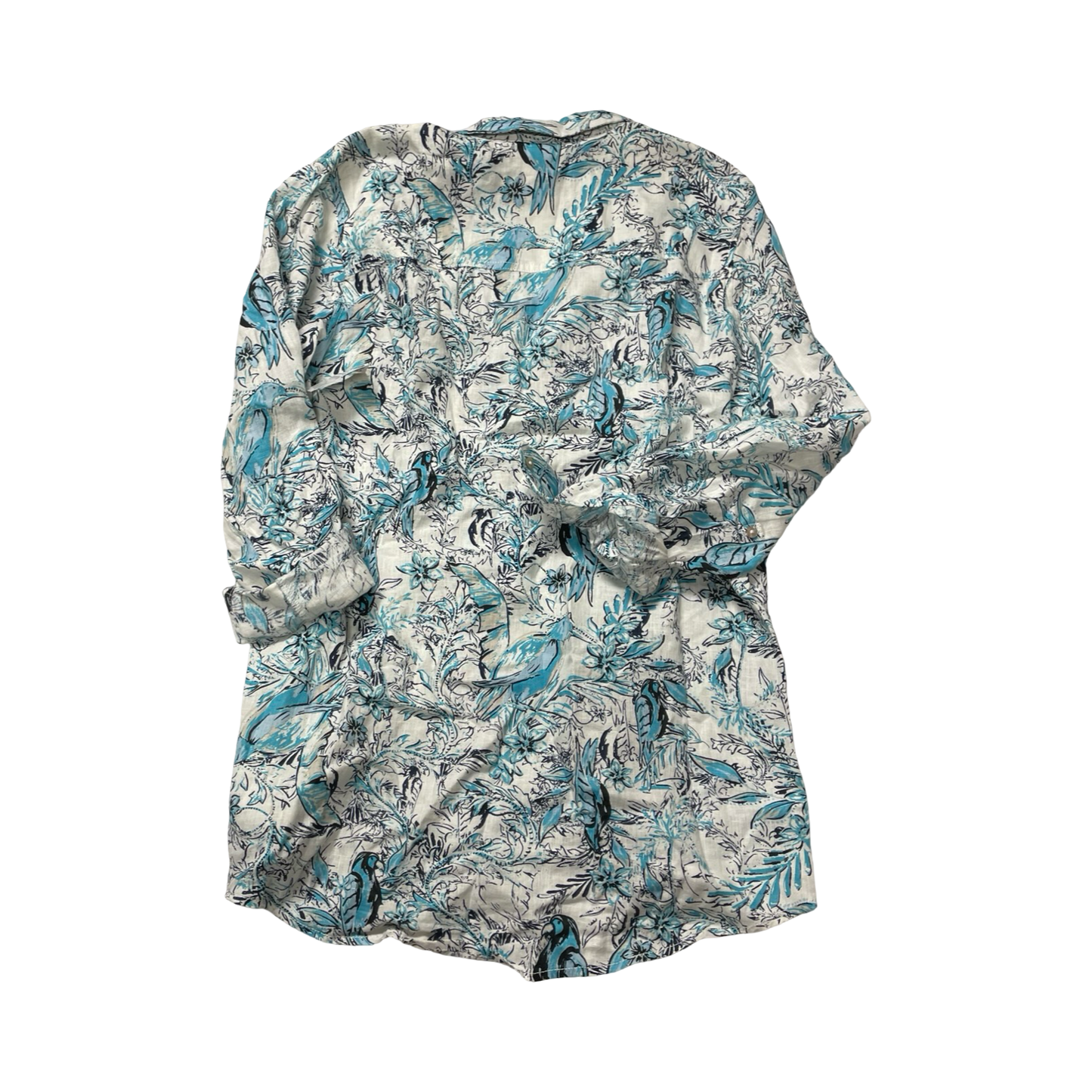 Top Ls By Tahari In Blue & White, Size:L