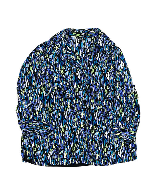 Blouse Ss By Clothes Mentor In Black & Blue, Size:1X