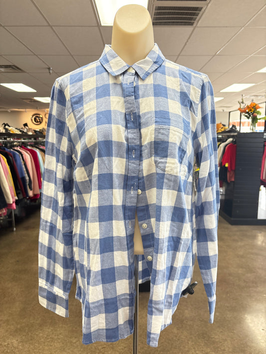 Top Ls By J. Crew In Blue & White, Size:M