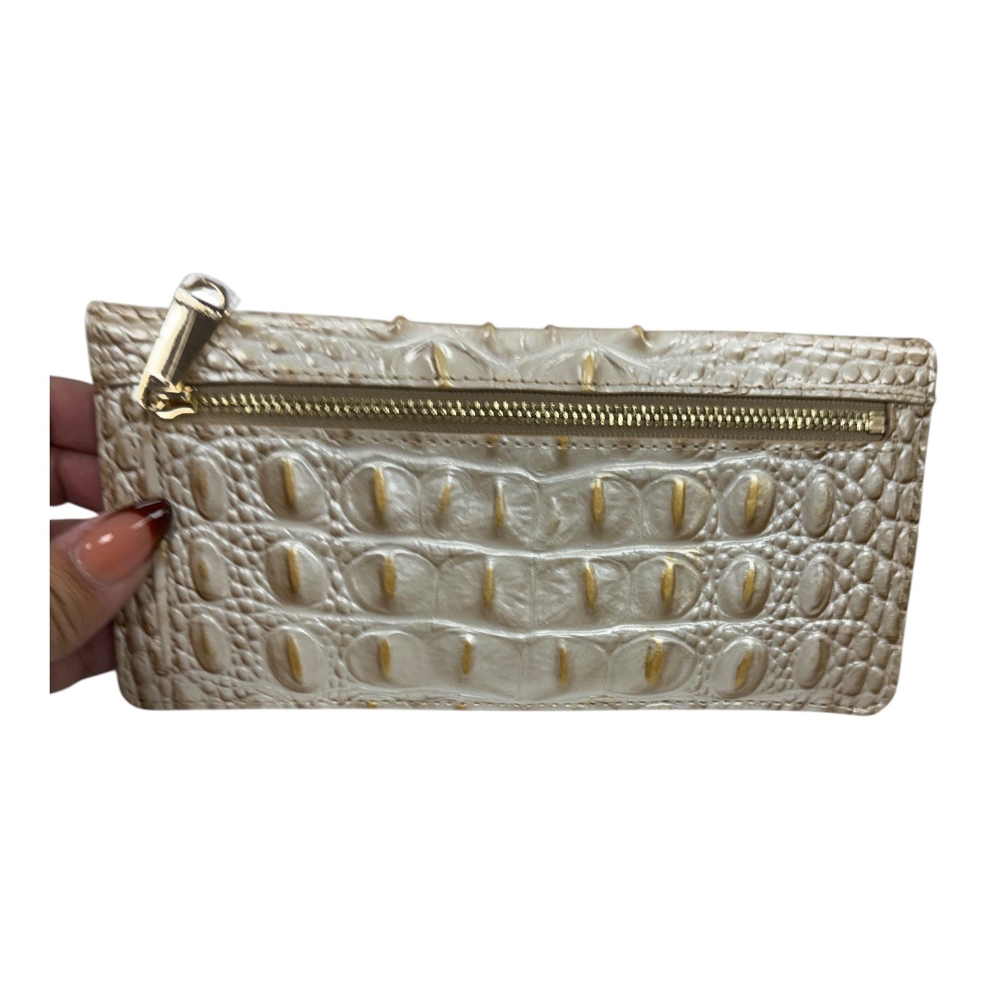 Wallet  Designer By Brahmin In Ivory, Size:Large