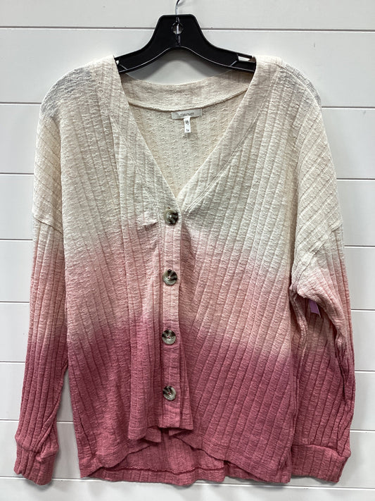 Top Ls By Maurices In Pink & White, Size:1X