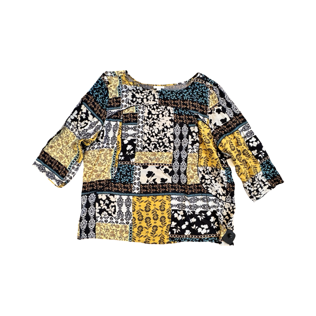 Top 3/4 Sleeve By J. Jill In Multi, Size:Xl