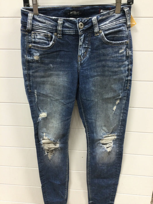 Jeans Skinny By Kancan In Blue Denim, Size:4