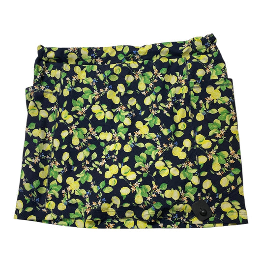 Athletic Skort By Chicos In Blue & Yellow, Size:18
