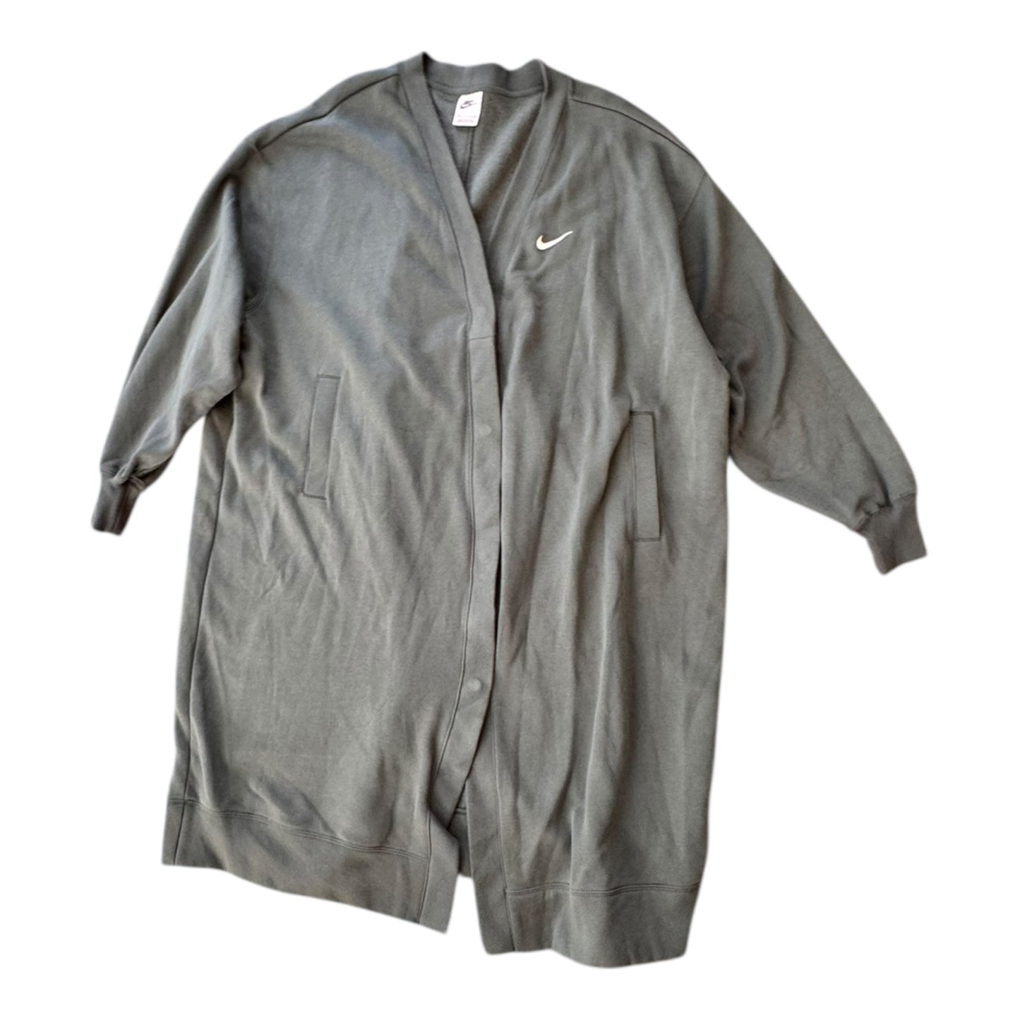 Athletic Cardigan By Nike In Green, Size:2X