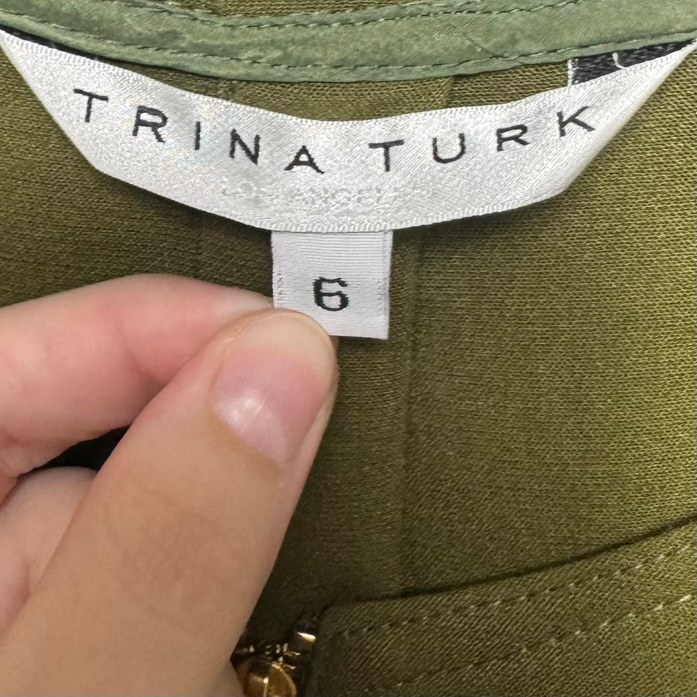 Versed Half Zip Mini Shift Dress By Trina Turk In Loden Green, Size: 6