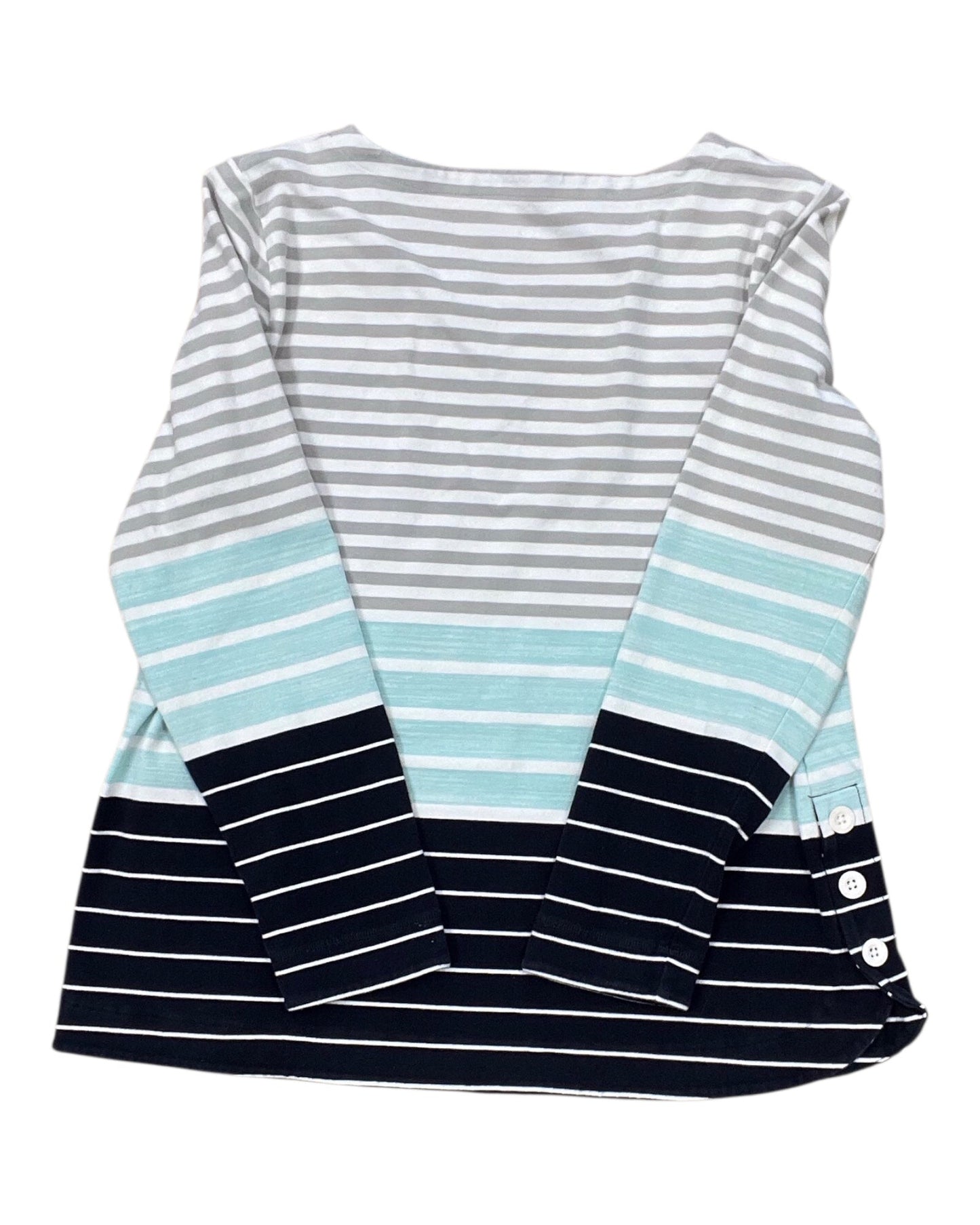 Top Ls By Talbots In Grey & White, Size:L