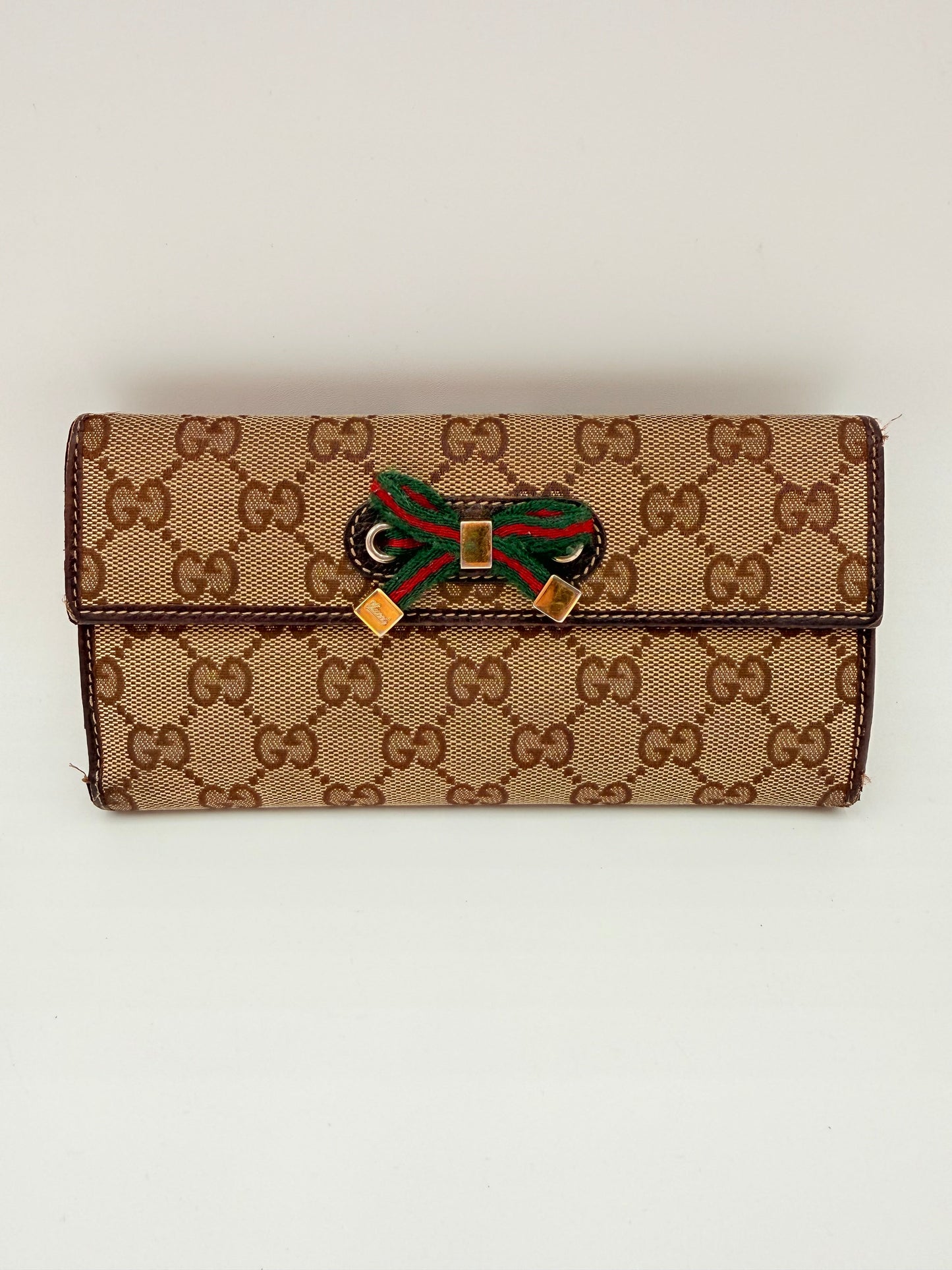 Wallet Luxury Designer By Gucci In Brown, Size:Large