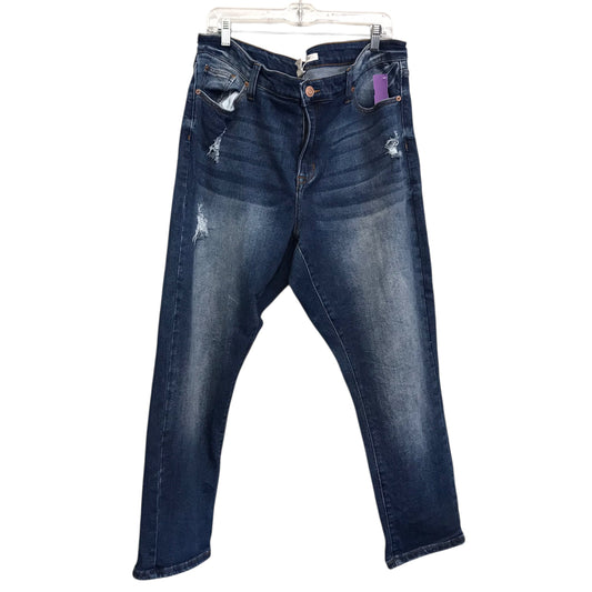 Jeans Straight By A Beautiful Soul In Blue Denim, Size:18