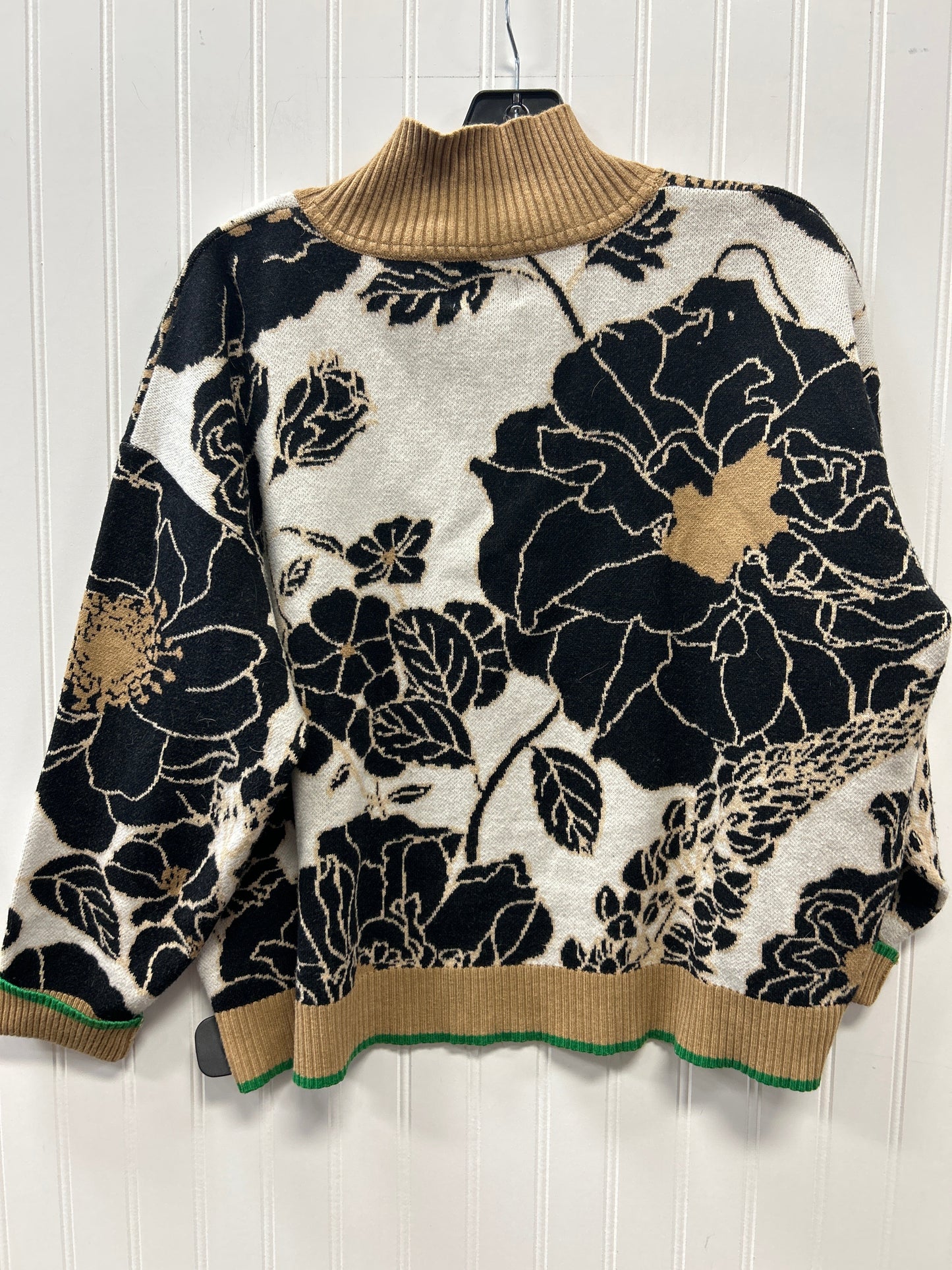Blouse Ls By Maeve In Brown & Cream, Size:L