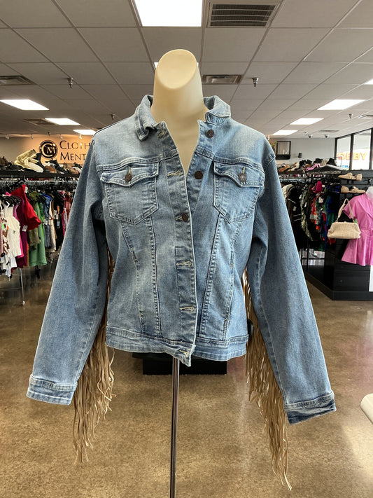 Jacket Denim By Veveret In Blue, Size:M