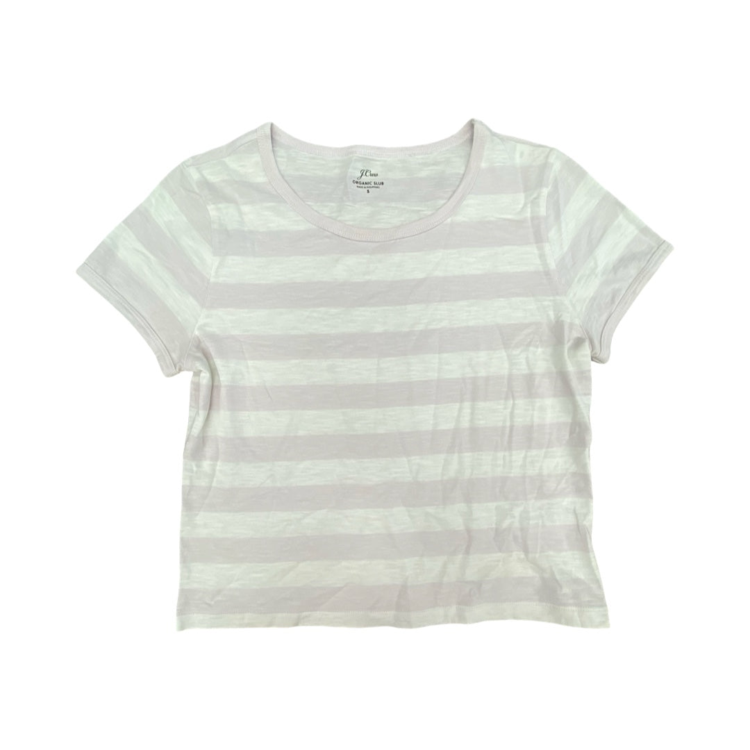 Top Ss By J. Crew In Pink & White, Size:S
