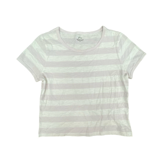 Top Ss By J. Crew In Pink & White, Size:S