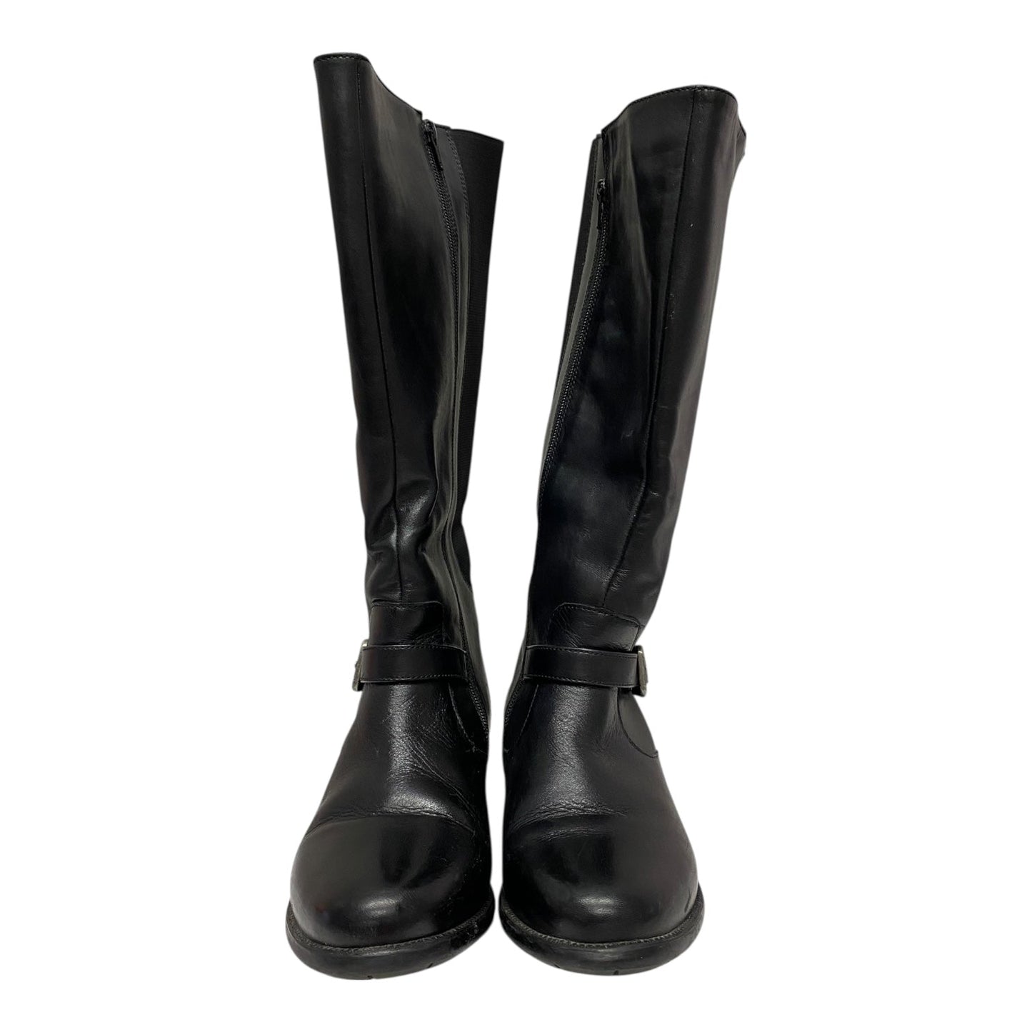 Boots Knee Flats By Clarks In Black, Size:9