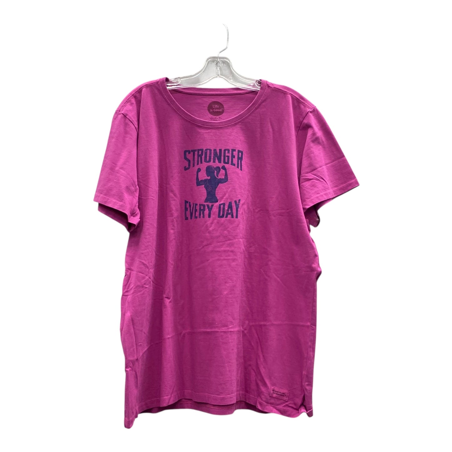 Athletic Top Ss By Life Is Good In Pink, Size:1X