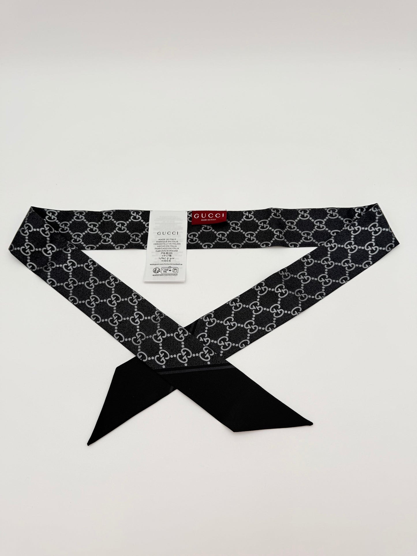 Scarf Luxury Designer By Gucci In Grey & Silver