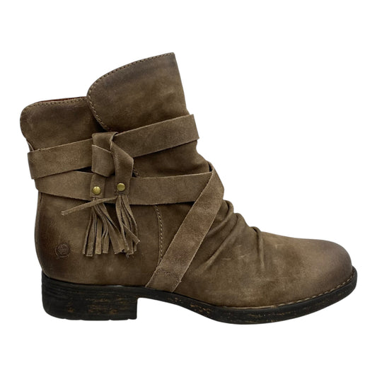 Boots Leather By Born In Brown, Size:11