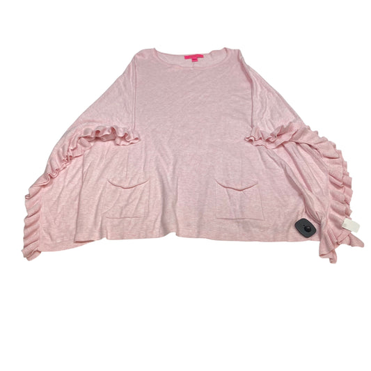 Top 3/4 Sleeve Designer By Lilly Pulitzer In Pink, Size:L