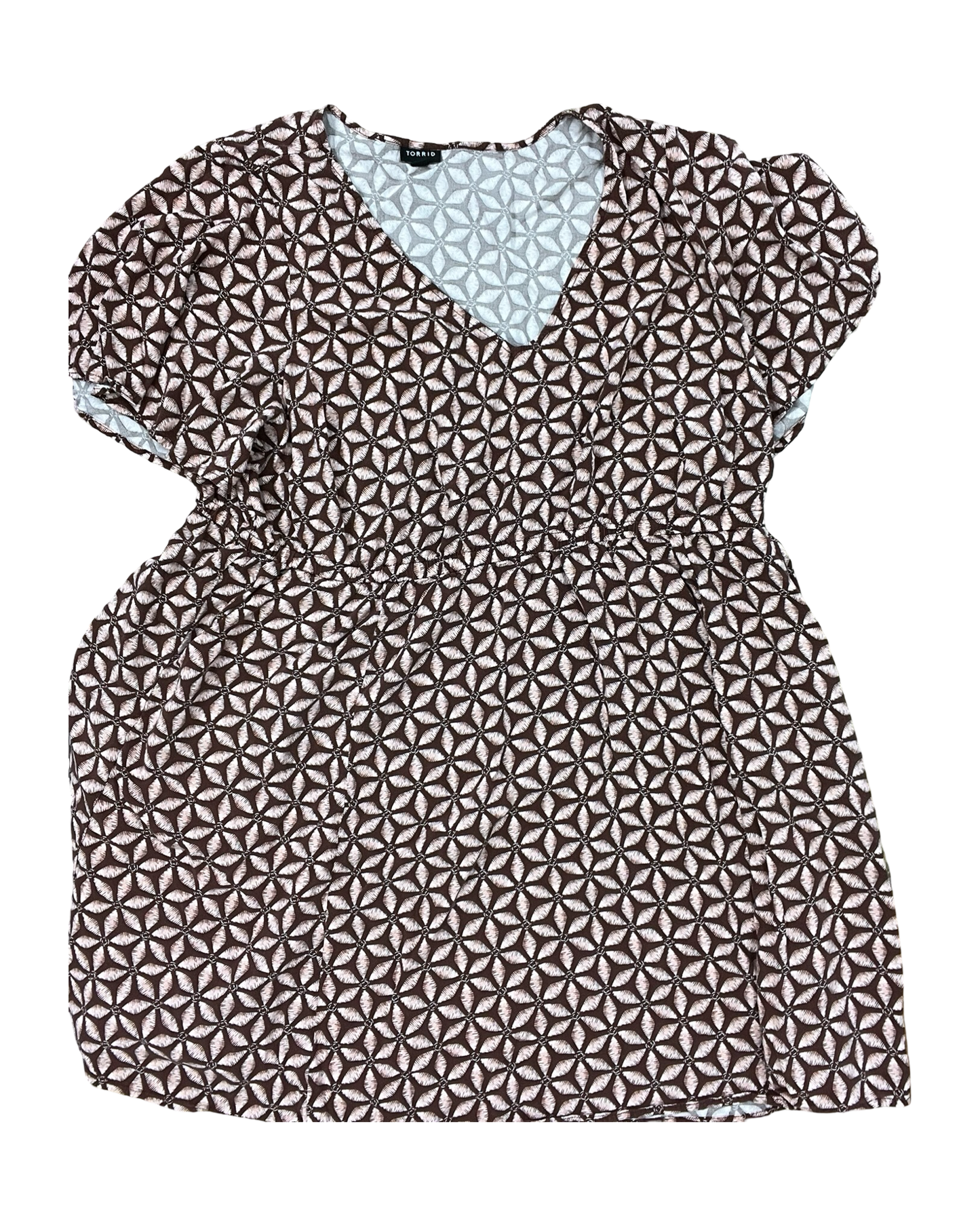 Dress Casual Short By Torrid In Brown & Pink, Size:4X