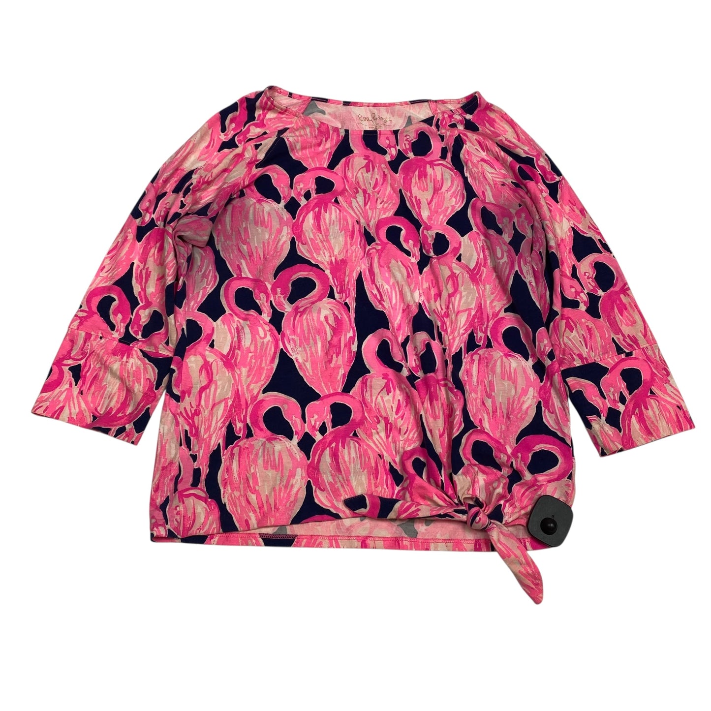 Top 3/4 Sleeve Designer By Lilly Pulitzer In Blue & Pink, Size:M