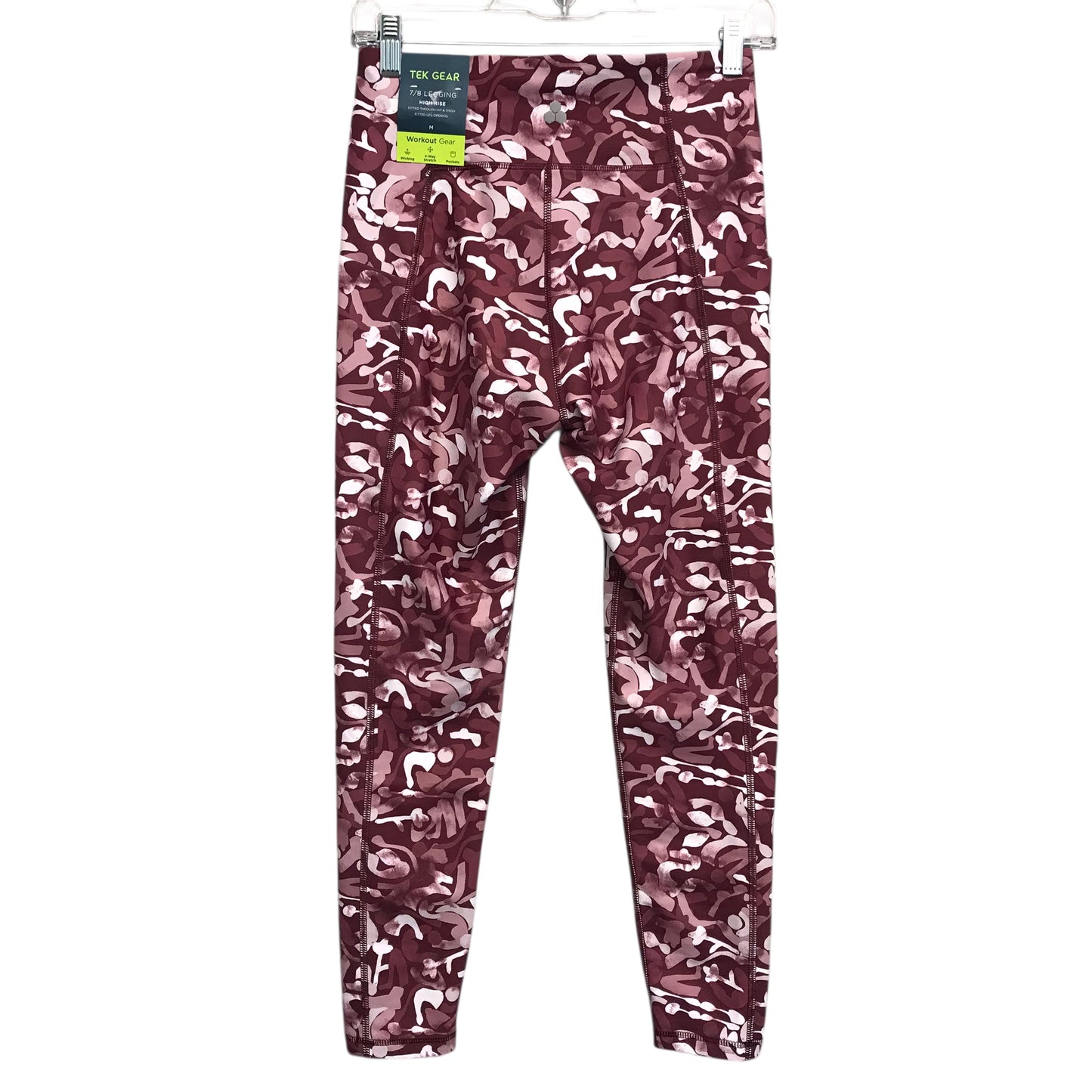Athletic Leggings By Tek Gear In Red & White, Size:8