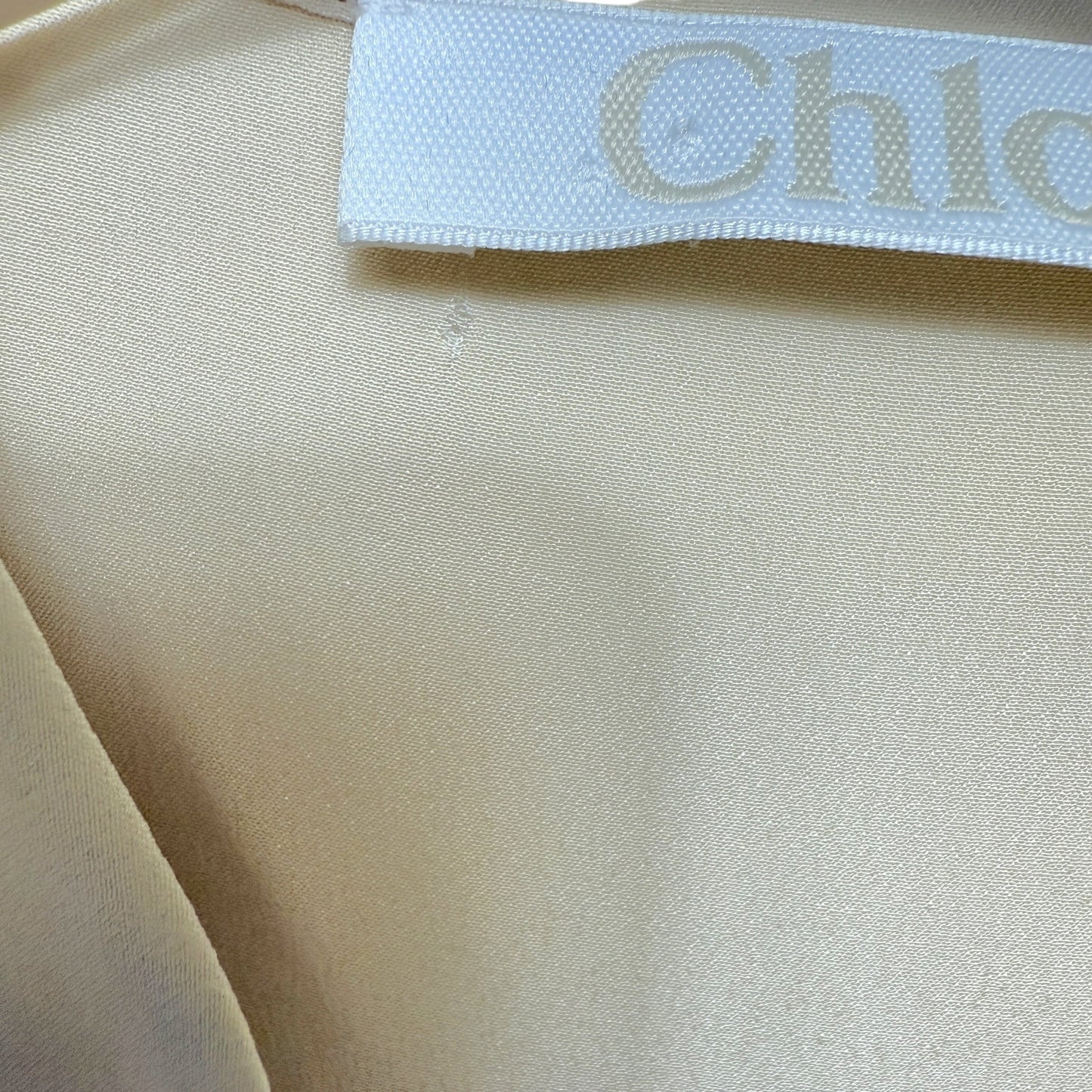 Ruffled Silk Pleated Blouse Designer By Chloe In Cream, Size: US 8/FR 40