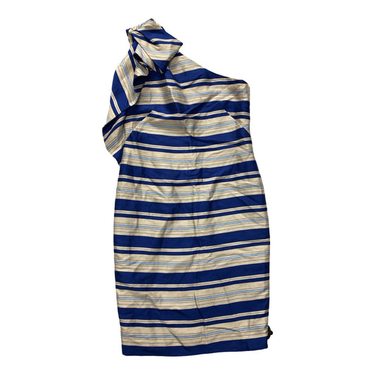 Dress Party Midi By Banana Republic In Blue & Tan, Size:8