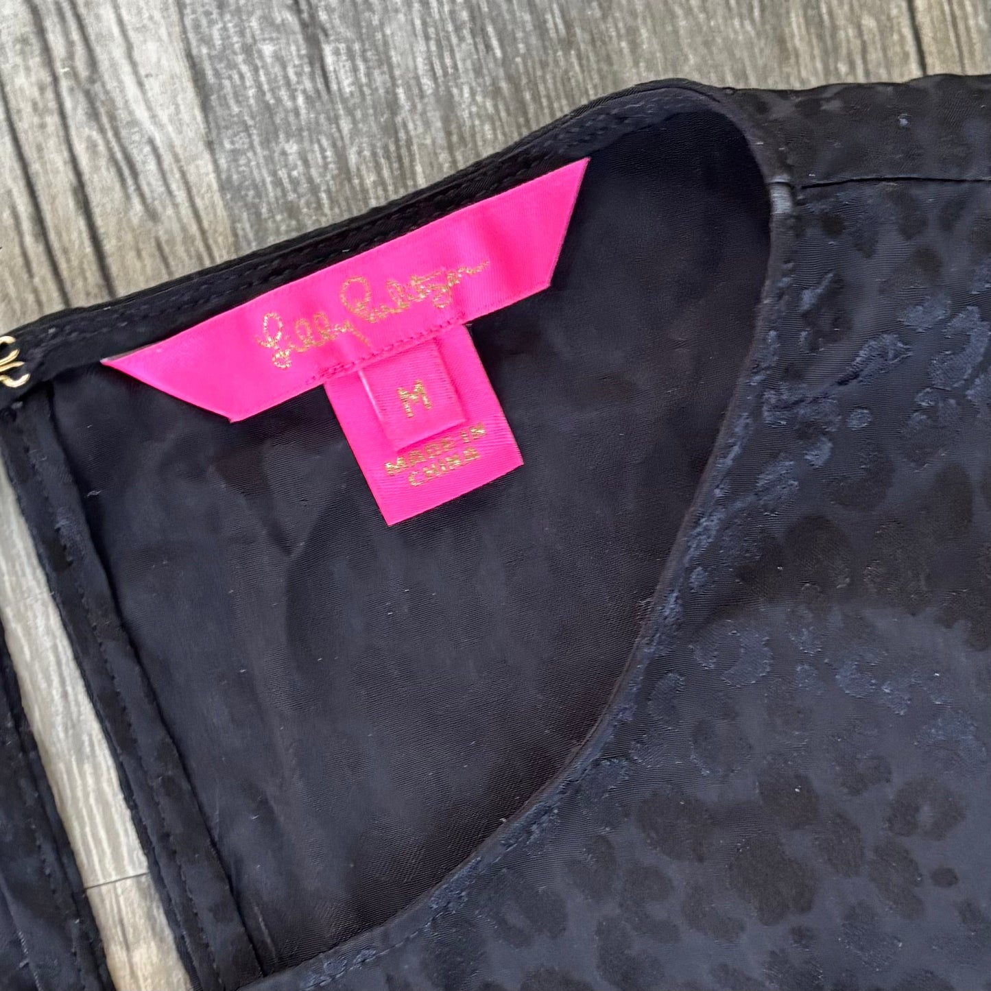 Top 3/4 Sleeve Designer By Lilly Pulitzer In Black, Size: M