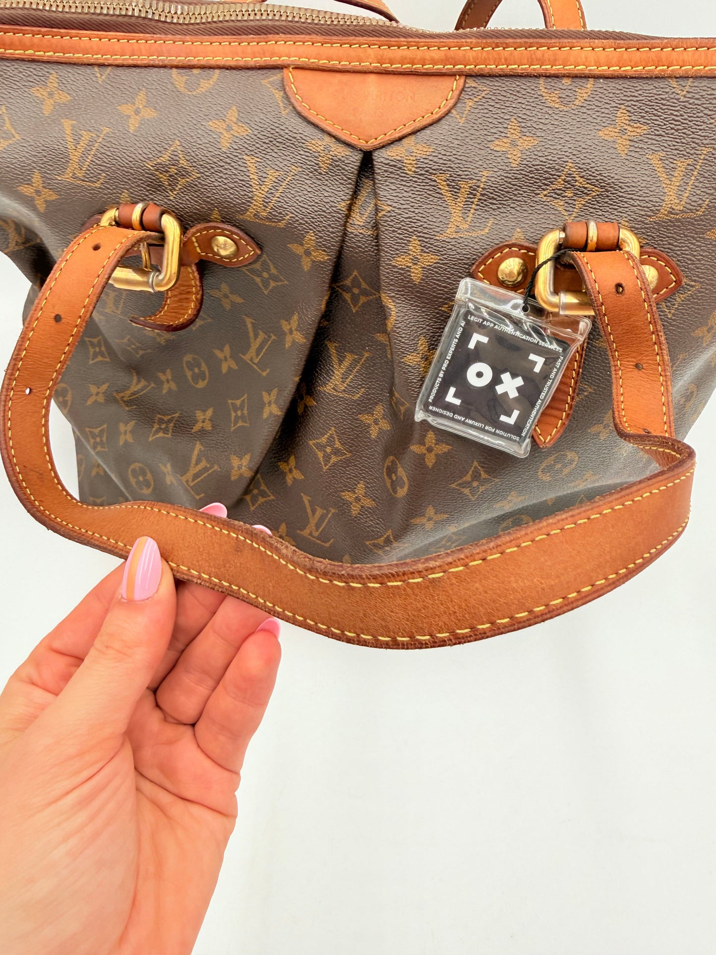 Tote Luxury Designer By Louis Vuitton In Brown & Tan, Size:Medium