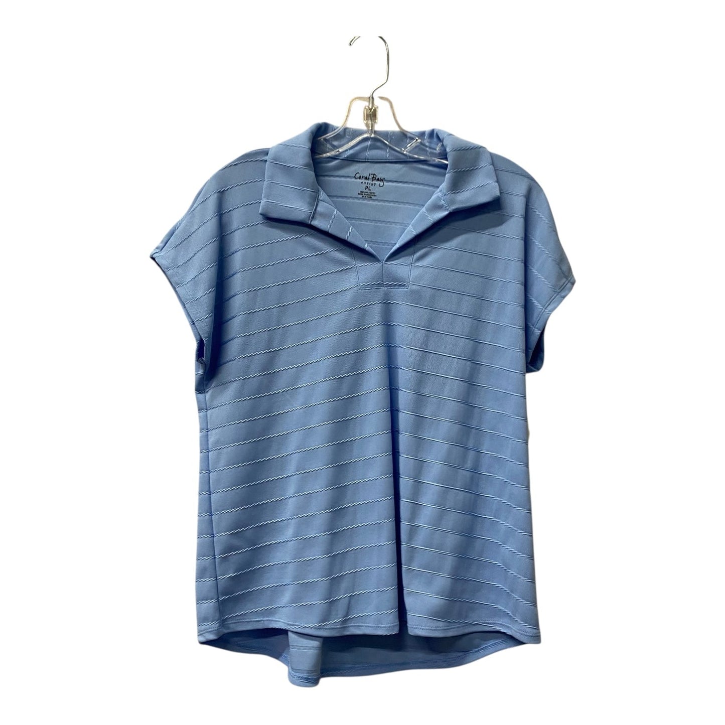 Athletic Top Ss By Coral Bay In Blue, Size:Lp