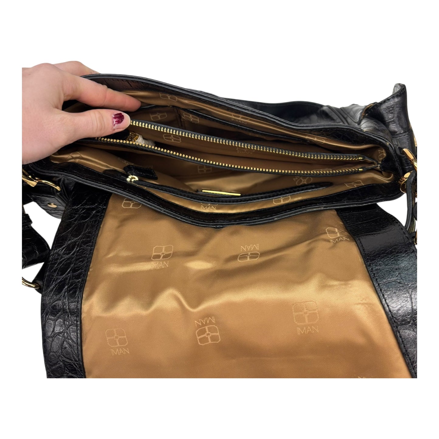 Handbag By Iman Hsn In Black, Size:Medium