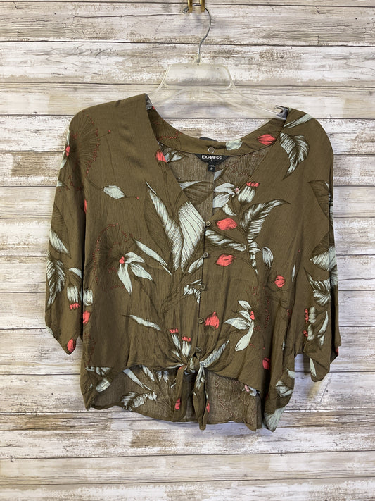 Top Ss By Express In Green & Pink, Size:S