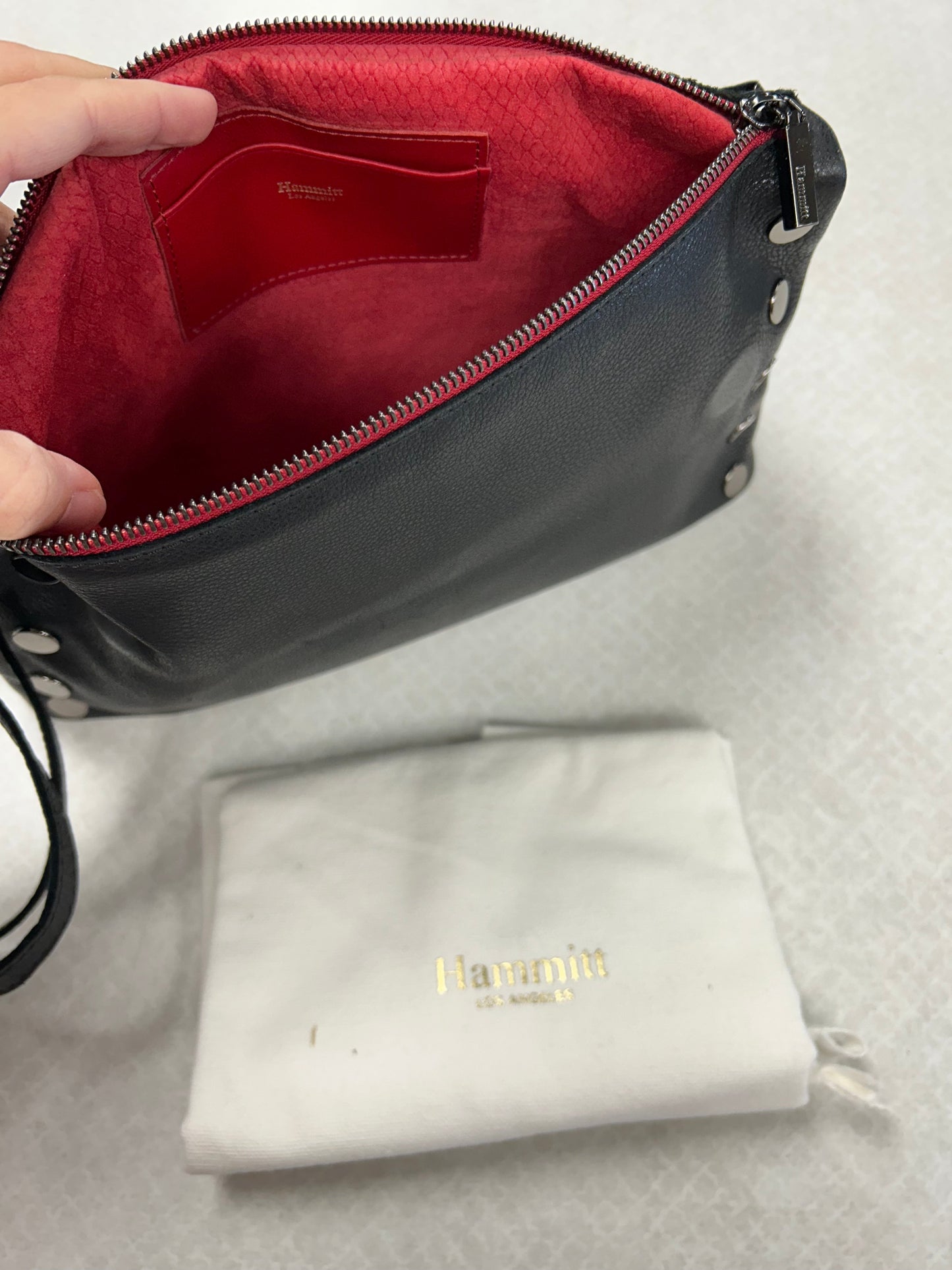 Handbag Leather By Hammitt In Black, Size:Medium