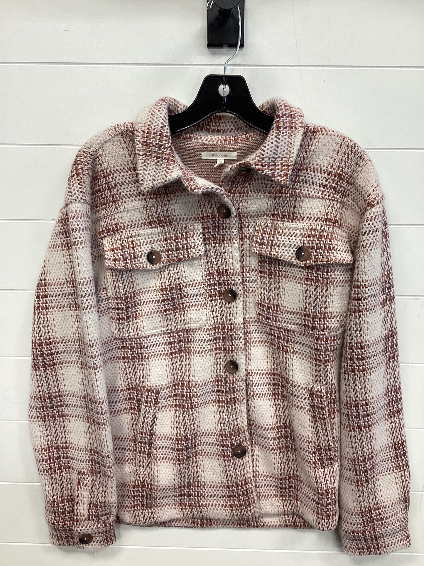 Jacket Fleece By Maurices In Red & White, Size:Xs