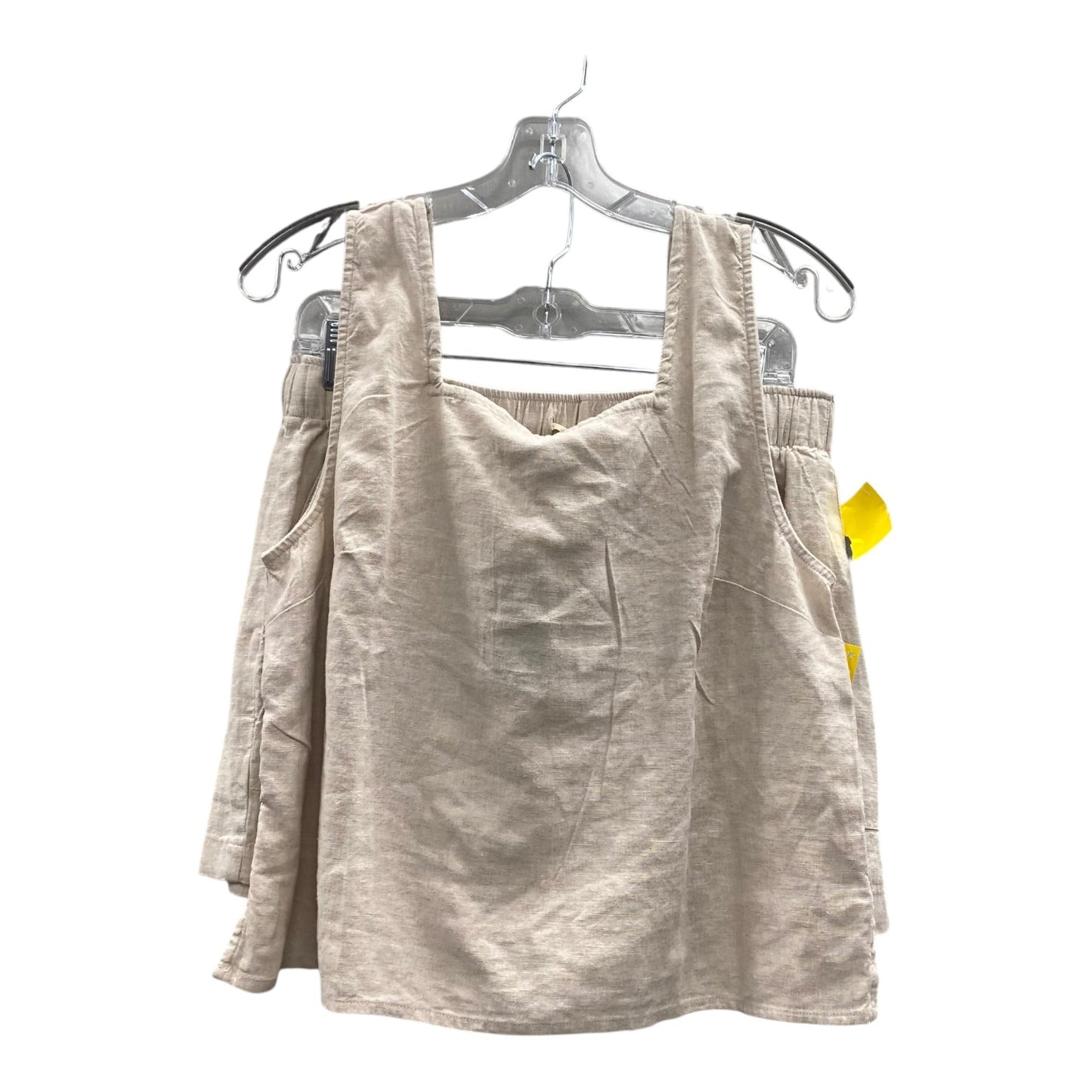 Top 2Pc Sleeveless By Lucky Brand In Beige, Size:M