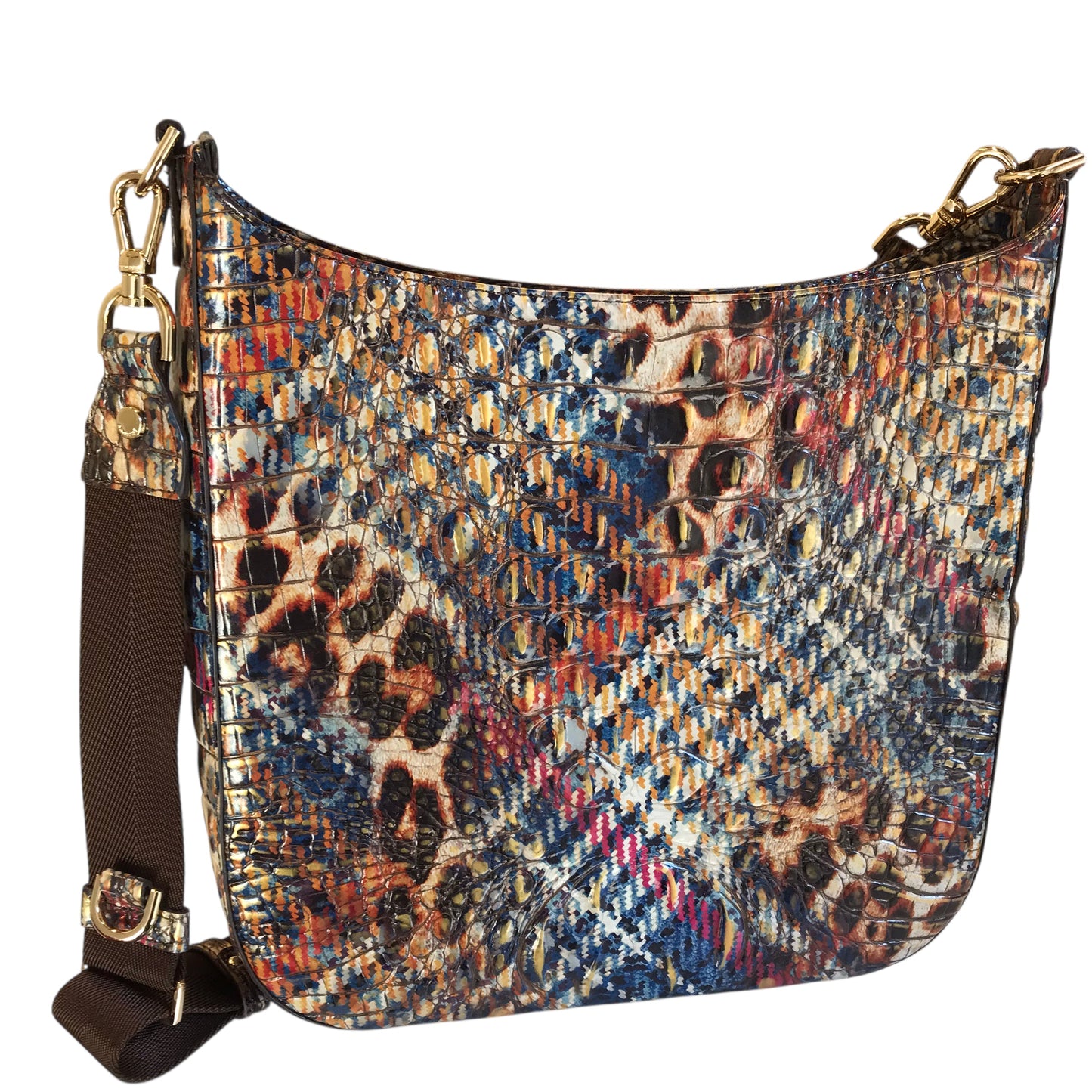 Crossbody Designer By Brahmin In Multi, Size:Large